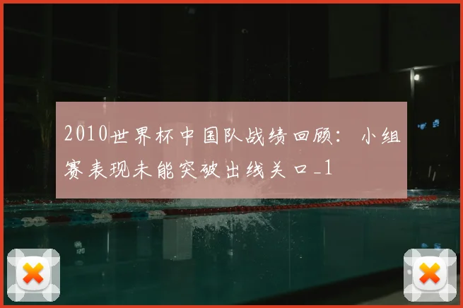 2010世界杯中国队战绩回顾:小组赛表现未能突破出线关口_1